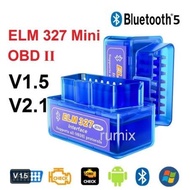 ELM327 Mini OBD OBD2 Bluetooth Alat Wireless Car Scanner V1.5 V2.1