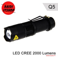 ไฟฉายแรงสูง Q5 Led 2000 Lumens สามารถปรับซูมได้ และมีไฟฉุกเฉิน มี 3 Step สว่างมาก สว่างน้อย และ กระพริบ