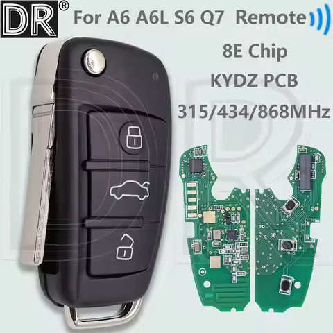 DR 8E Chip IYZ 3314 315/4F0837220M/T/AF 434/4F0837220D/R 868MHz Half Smart Flip Car Remote Key For A