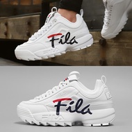 Korean FILA Official Release Product DISRUPTOR2 Script Mens and Womens Sneakers 1FM00863-121