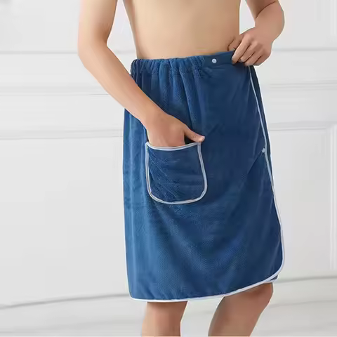 Men Home Bathrobe Youngla Adjustable Towel Wrap 65 140cm 25.6 55.1inch Men\'s Plush Bathrobe Moderat