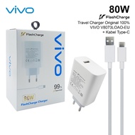 VIVO VOOC FAST CHARGING Charger Original Casan HP VIVO V8073LOAO-EU 80W + TYPE-C ORI 100 Cable Type 