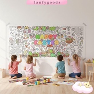 LANFYGOODSS Easter Giant Coloring Poster, Cartoon Bunny Art Craft Easter Tablecloth,  Gift Doodle DI