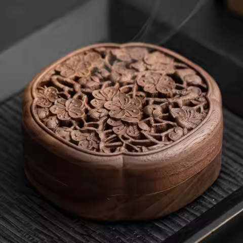 Walnut incense burner Home Interior Office Premium sense Chinese style artistic conception Ancient s