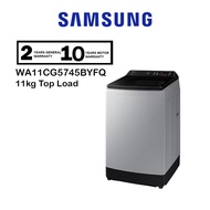 Samsung 11KG Top Load Washer with Ecobubble WA11CG5745BYFQ Washing Machine (Light Gray) Mesin Basuh