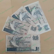 Uang 1 Dollar Singapura Burung 1976