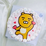 萊恩熊 生日蛋糕 造型蛋糕 客製 卡通 手繪 滿周歲 6 8吋 面交