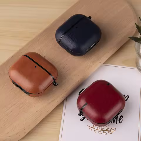 Retro Leather PU Case For AirPods 4 4th ANC 2024 Cover With Cleaner Pen Headphone Wireless Charging