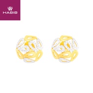 HABIB Whitley White and Yellow Gold Earring, 916 Gold