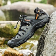 SUPERLI ของแท้หนัง Mountaineering wading รองเท้าต้นน้ำ ROCK River รองเท้าน้ำรองเท้าแห้งข้อเท้าสายคล้องรองเท้าปีนเขาเดินป่าขี่จักรยานทุกชนิดกิจกรรม