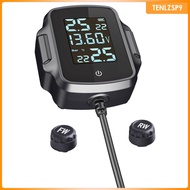 [ Motorcycle Tire Pressure Monitoring System Warning Gauge, Tyre Temperature Alarm System, with Detection, Dustproof