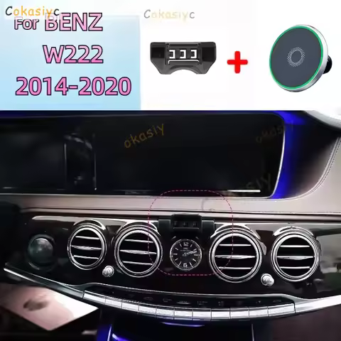 For Mercedes Benz S400 S450 S500 S600 W222 2014-2020 Magnetic Car Phone Holder 15W Wireless Charging