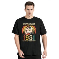 Awesome Since 1981 Birthday TShirt Born-In-1981 Limited Edition T-Shirt Graphic Tee Men Oversized To