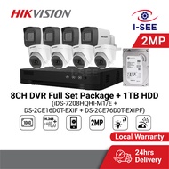 [Harga Kilang] HIKVISION 2MP CCTV Camera Set 8CH 1080P DVR  iDS-7208HQHI-M1/E Set With 8 Outdoor/Ind