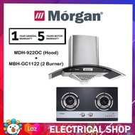 (COMBO) Morgan Cooker Hood MDH-922OC (900MM/1300M3) MDH922OC + Glass 2 Burner Hob MBH-GC1122 / MBHGC