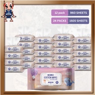 Bundle 12/24 Packs Baby Wet Wipes Tissue Baby Wipes Non Alcohol Tisu Basah Bayi Fragrance Free