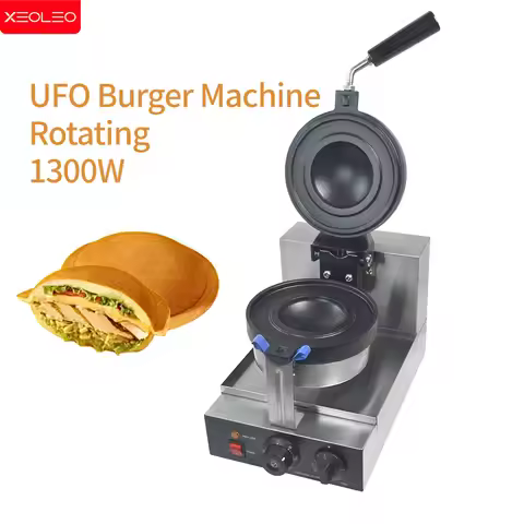 XEOLEO 1300W Electric Ice Cream Waffles UFO Burger Maker Hamburg Gelato Panini Press Machine Sandwic