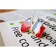 Taiwan VS French Double Flag Badge
