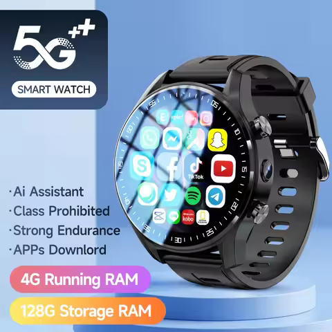 Luxury 4G Smart Watch SIM Card Dual Camera Video Call 8G+128GB ROM With Wifi GPS Waterproof Google P