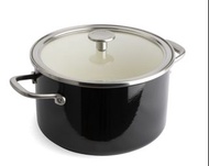 KitchenAid 琺瑯鋼湯鍋連鍋(24 cm, 6L) 黑色