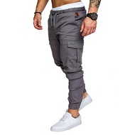 Side Pockets Elastic Cuffed Jogger Pants