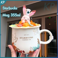 Starbuck Mug ถ้วยเซรามิคพร้อมฝาปิด355Ml Maple Bunny Cup Office Home ถ้วยกาแฟนม Creative Gift Box
