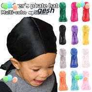 GESH1 2Pcs Elastic Headwrap, Durag Pirate Pirate Hat, Cap Hip Hop Pre-Tied Imitation Silk Baby Turban Hijab Children