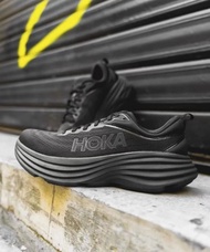 🔥全新正貨🔥HOKA ONE ONE Bondi8邦代8織物長距離公路 避震防滑耐磨低筒跑步鞋男款黑色