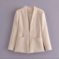 Blazer CollarlessWanita Women's Formal Blazer/ Women's Blazer/