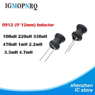 10pcs Unshielded Wirewound DIP power Inductor 0912 (9*12mm) 100uH 220uH 330uH 470uH 1mH 2.2mH 3.3mH 