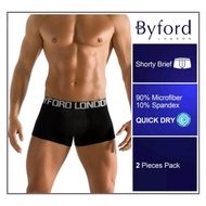 ByFord London 2Pcs Microfiber Spandex Quick Dry Shorty Brief (BUB706S)