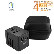 Universal Travel adapter 3.6A Apply To US/EU/AU/UK Fast charging Plug adapter 3USB+Type C/2USB