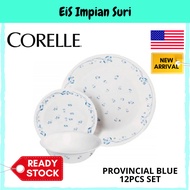 (Ready Stock) Corelle Provincial Blue 12pcs Dinnerware Set (12-PV-MS) Tableware Pinggan Corelle Mangkuk Corelle