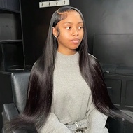 200% Density 34 Inch 13x6 HD Ear To Ear Lace Front Wigs Blended Human Hair Pre Plucked With Baby Hai