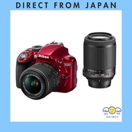 【Used】Nikon Digital SLR Camera D3300 Double Zoom Kit Red D3300WZRD Direct from Japan