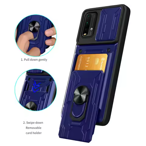 For Xiaomi Redmi 9T 9 T 6.53 Case Magnetic Ring Armor Card Slot Phone Cases for Redmi 9T Redmi9t Bra
