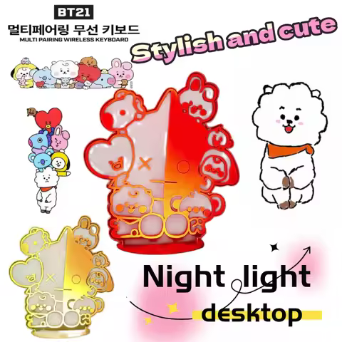 BT21 BTS USB night light, cute and personalized, fashionable cartoon creative kawaii decoration, bir
