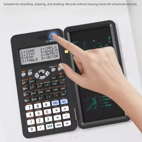 LCD Handwriting Board Calculator Writing Pad Foldable Scientific Calculator Portable Erasable Functi