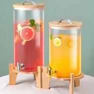 High temperature resistant wine glass bottle with faucet, glass tea cold kettle, fruit tea bucket, C