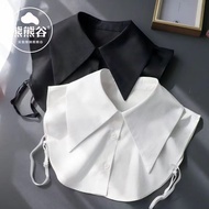 [Barang Laris] Kolar Palsu Putih untuk Wanita, Kolar Baju Warna Solid Gaya Korea Musim Gugur/Musim S