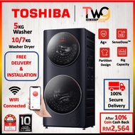 [FREE DELIVERY] Toshiba (5 & 7/10KG) TWD-BL160D4M(MG) 2 In 1 Dual Drum Washer Dryer With WIFI Connec