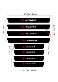 Stiker Sigra Pelindung Pijakan Kaki Lantai Mobil Stiker Sill Plate Aksesoris Bahan Carbon 3D