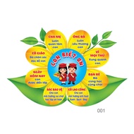 Trang trí lớp học hạnh phúc - Khẩu hiệu CON BIẾT ƠN