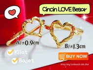 Wing Sing Cincin Love Besar Bajet Tulen Original Emas 916 / 916 Gold Fashion Budget Cutting Love Rin