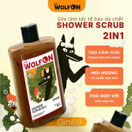 Sữa Tắm Nam Giới 2IN1 Tẩy Tế Bào Chết LYD Wolf ON Shower Scrub Gin 69 Sạch Sâu Mịn Da 300ml
