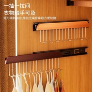 Perforation-Free Solid Wood 8 Hook Hanger Household Retractable Slide Rail Wardrobe Sling Underwear 