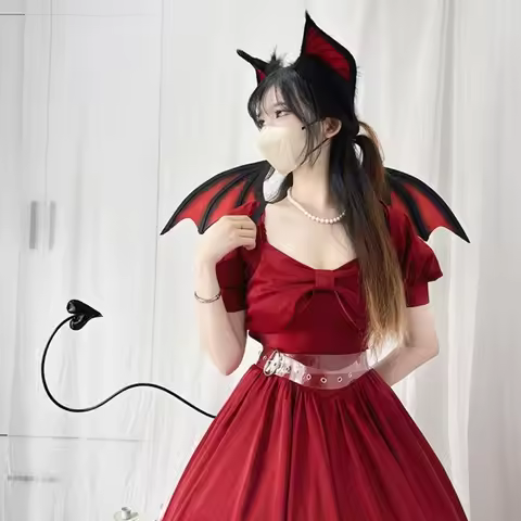 Fashion Bentable Halloween Costume Cosplay Props DIY Furry Bat Wings Transparent Belt 3D Bat-like Ea