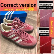 Long Jin Suitable for adidas adidas gazelle Shoelace Strawberry Bear Pink White Sneakers