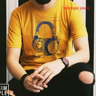 Men's Distro Cotton Combed T-Shirt with Hedset Motif Men's T-Shirt/ Quality Men's T-Shirt/ T-Shirt/