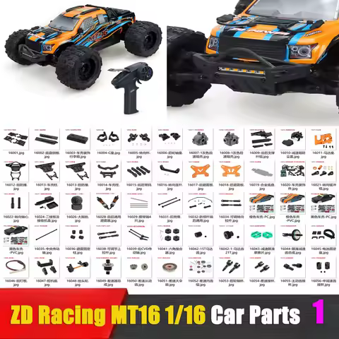 ZD Racing MT16 1/16 RC Car Parts Universal Shell Swing Arm C Seat Steering Cup Tire Motor Gear Anti-